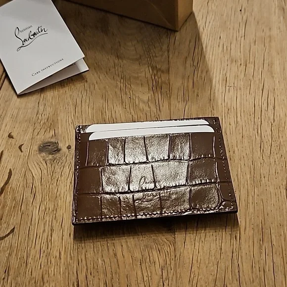 Christian Louboutin Kios Crocodile Pattern Card Holder/Card Case